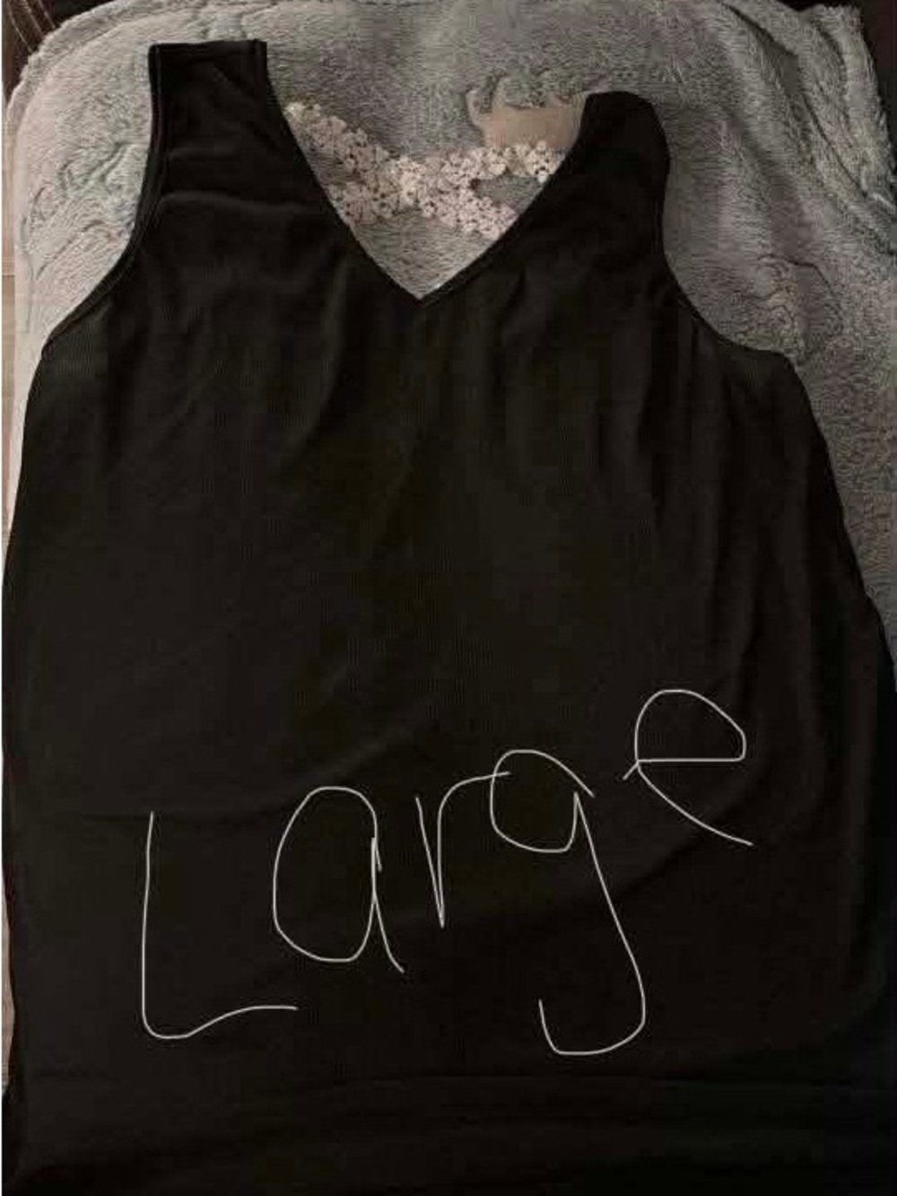 Larger Size Black V-Neck Women's Tank Top